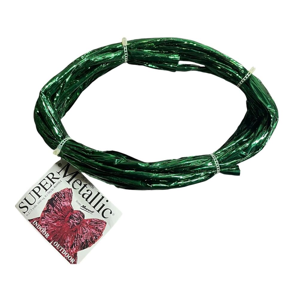 Maxwell Super Metallic Green Indoor Outdoor Decorative Craft Item‎ 6-2/3 Yards